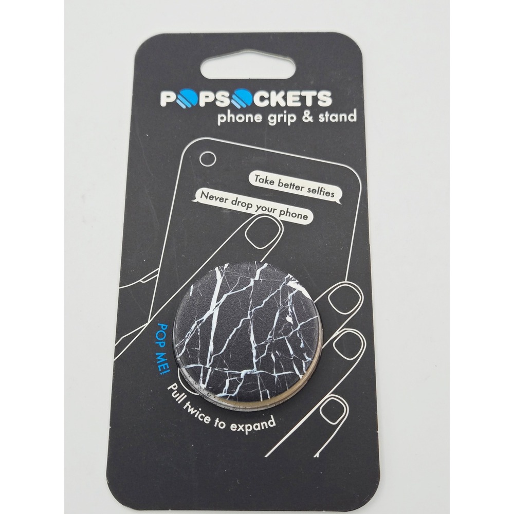 PopSockets Phone Grip and Stand Black Marble 101251 New